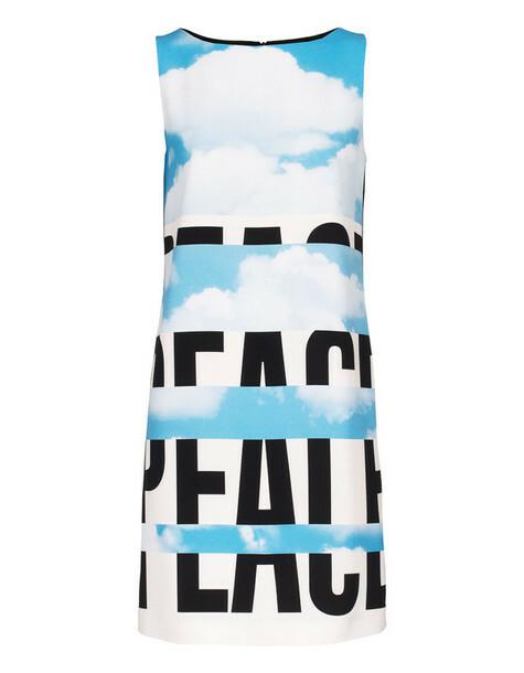 Moschino Cheap Chic Sky Blue Cloud Peace Italian Dress USA Sz 4 Small S $495