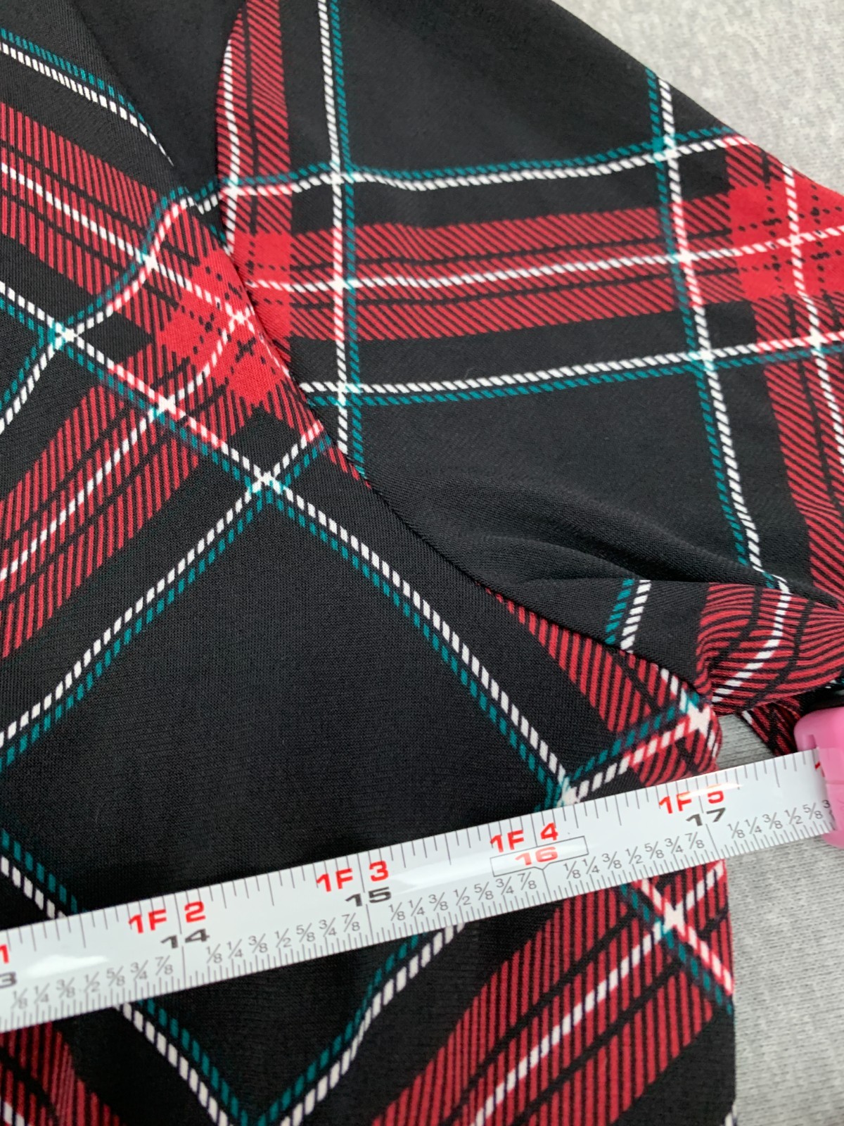 Clover and Sloane High Neck Side Pleated A-line Sheath Dress Women 8 Black Plaid