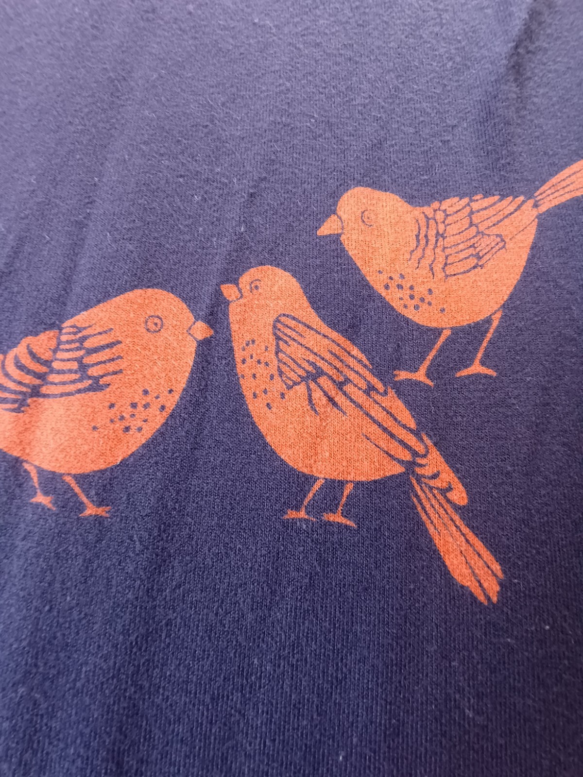 Boden Navy Dress Size 4 Long Orange Bird Print 3/4 Length Sleeves Nature