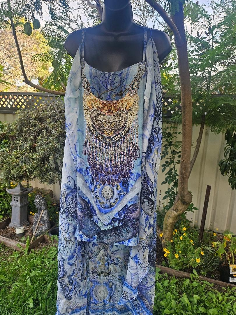 camilla silk BLUE SECRETS OF THE SEA MINI WITH OVERLAY CRYSTAL EMBELLISHMENT