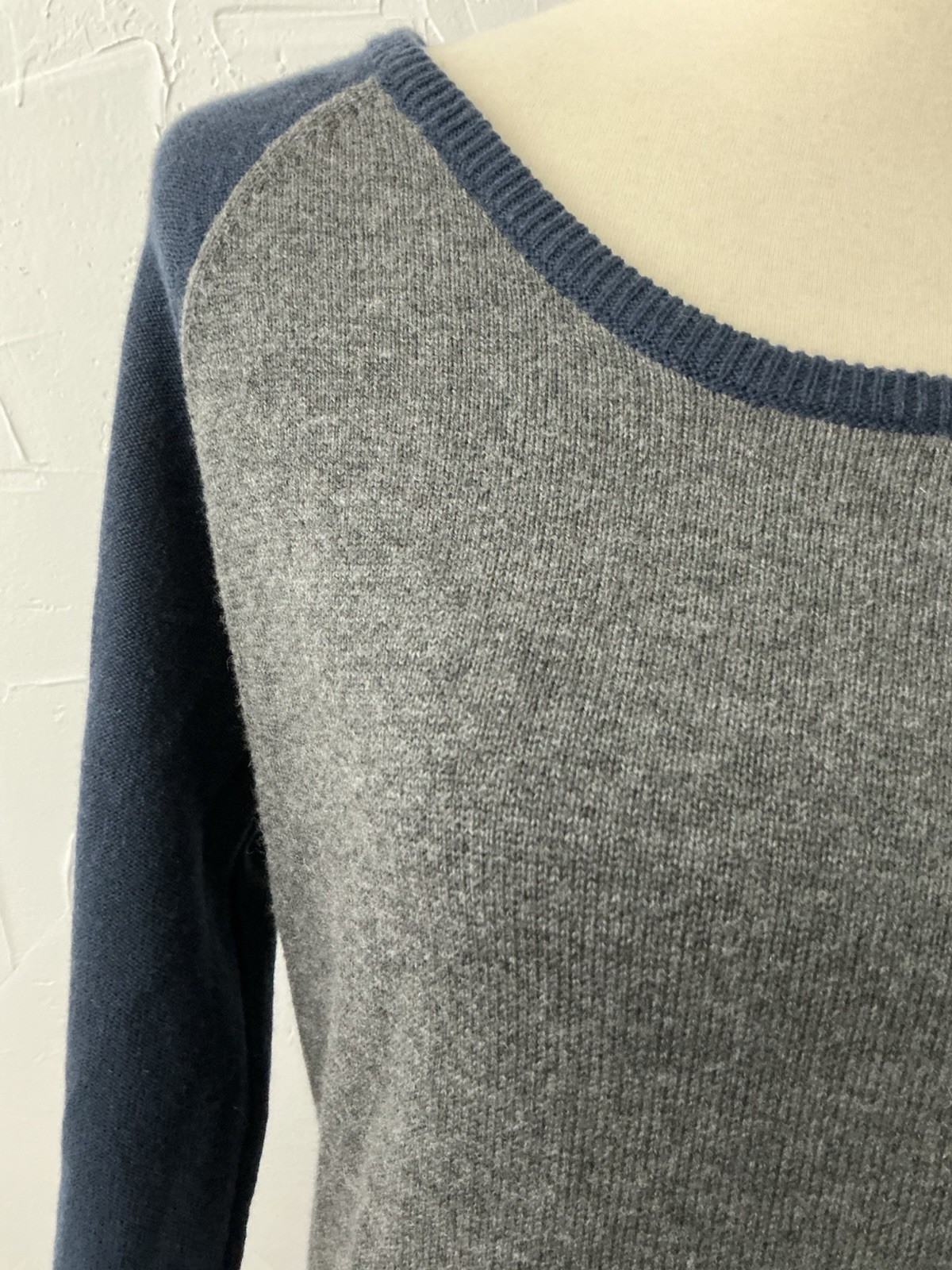 Timberland Original Sweater Dress M/ Slim Fit Gray/Navy Knit Short Wool/Cotton