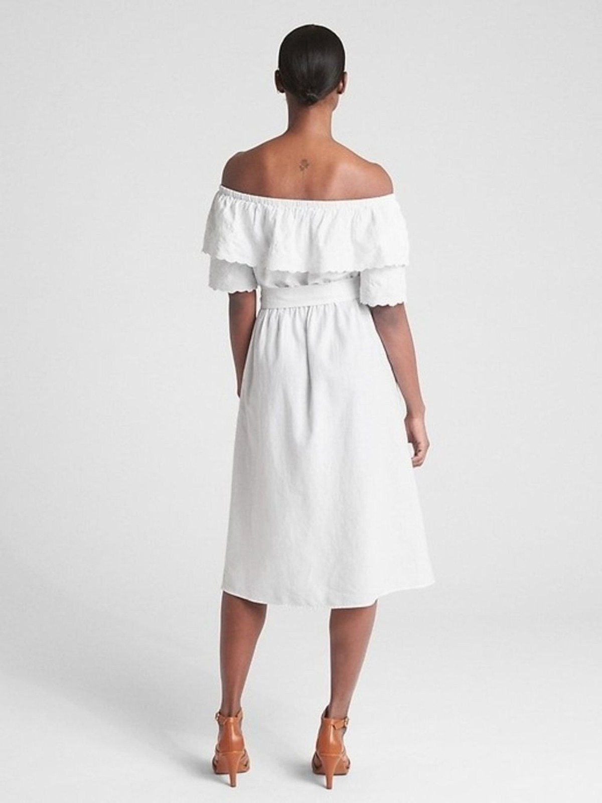 GAP Off-Shoulder White Midi Dress
