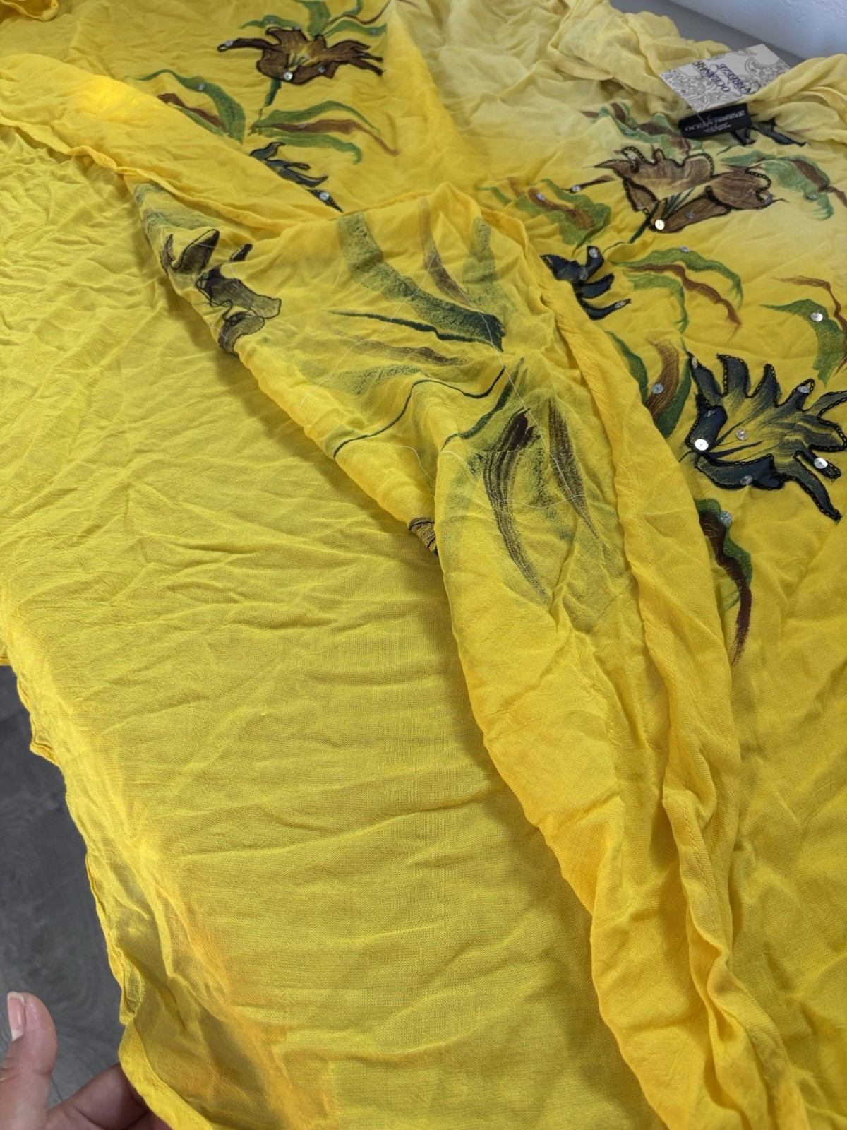 NWT Dress Yellow Floral Beachwear Cruise Resort Vacation Beach Party READ