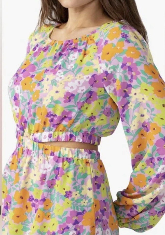 Sanctuary Women’s Fresh Garden Floral Elastic Waist Cut-Out Mini Dress Sz Xl