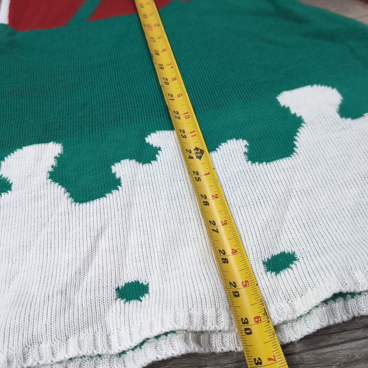 Kitschy Christmas Tree Holiday Fun Long Sleeve Dress Pom Poms Women’s XS