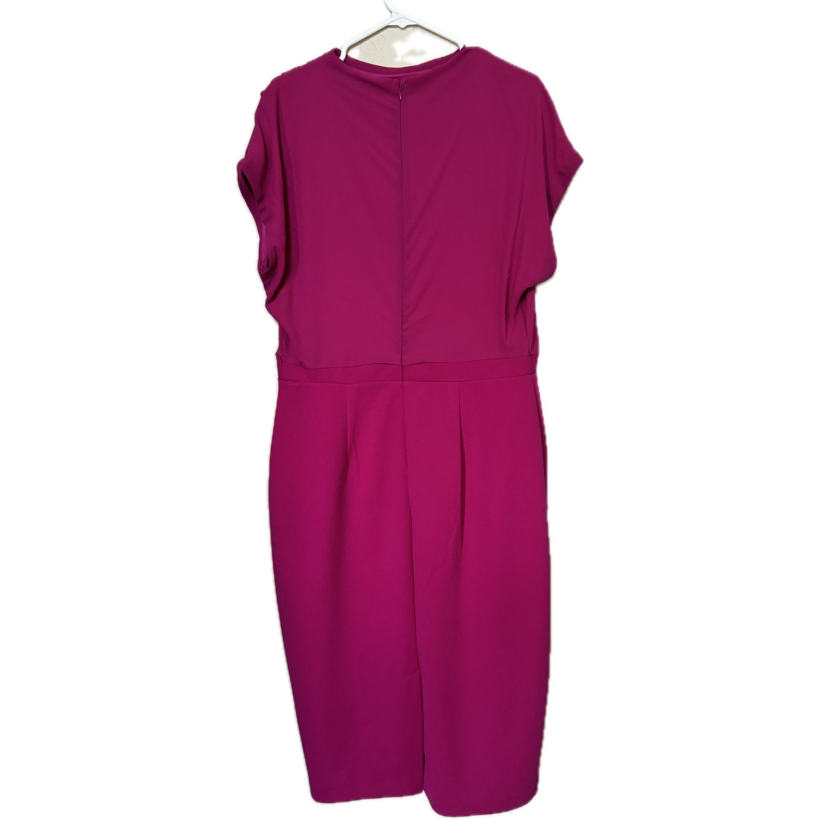 Express Draped Mock Neck Nidi Sheath Dress – Fuschia Size XL