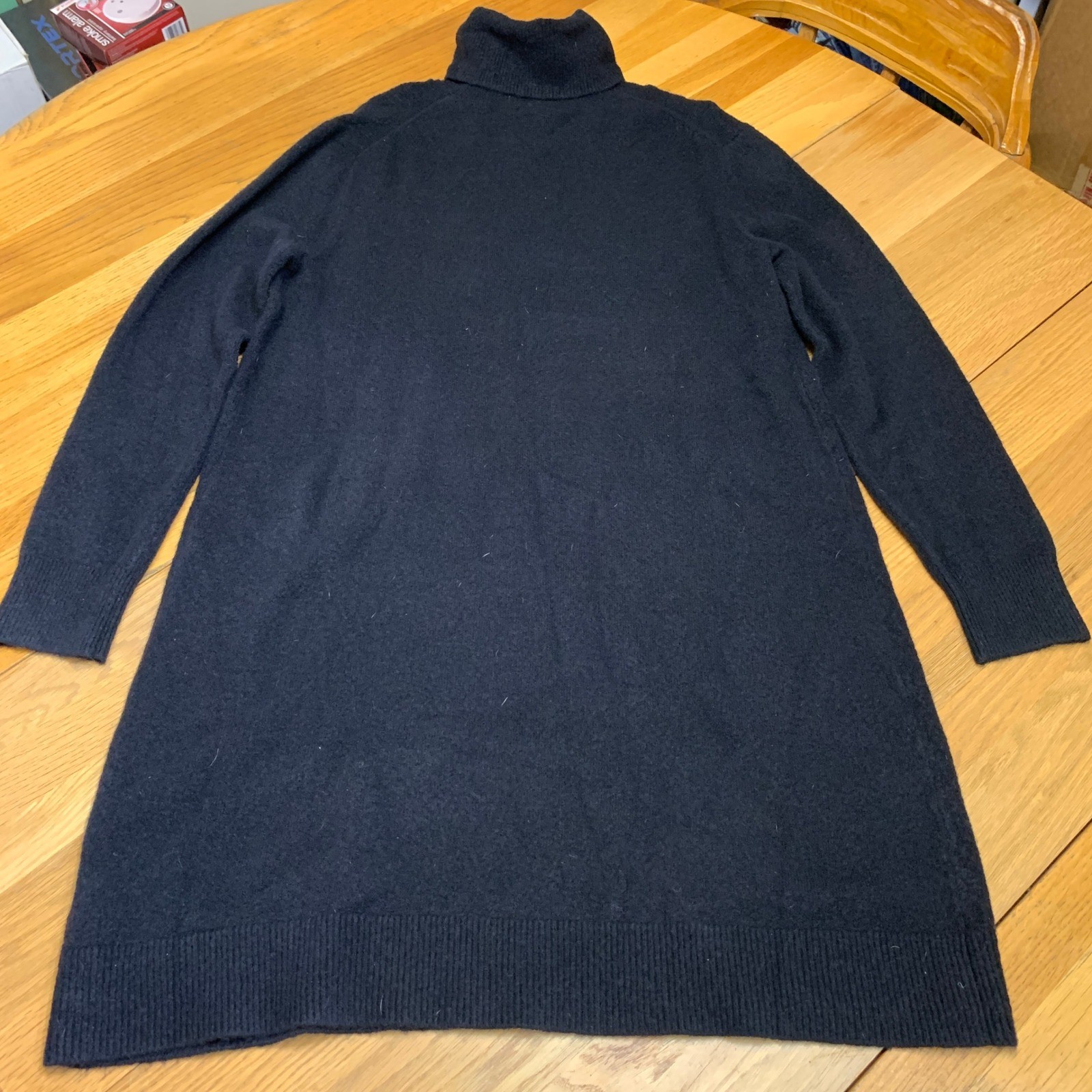 J. Crew Black Wool Blend Turtleneck Sweater Dress Long Sleeve Size Large NWT