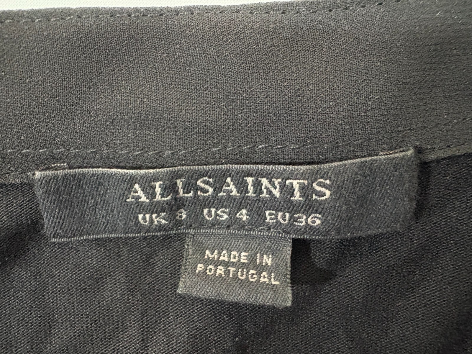 All Saints Black Siri Sleeveless Mini Dress Sheath Blouson Cocktail Grunge Sz 4