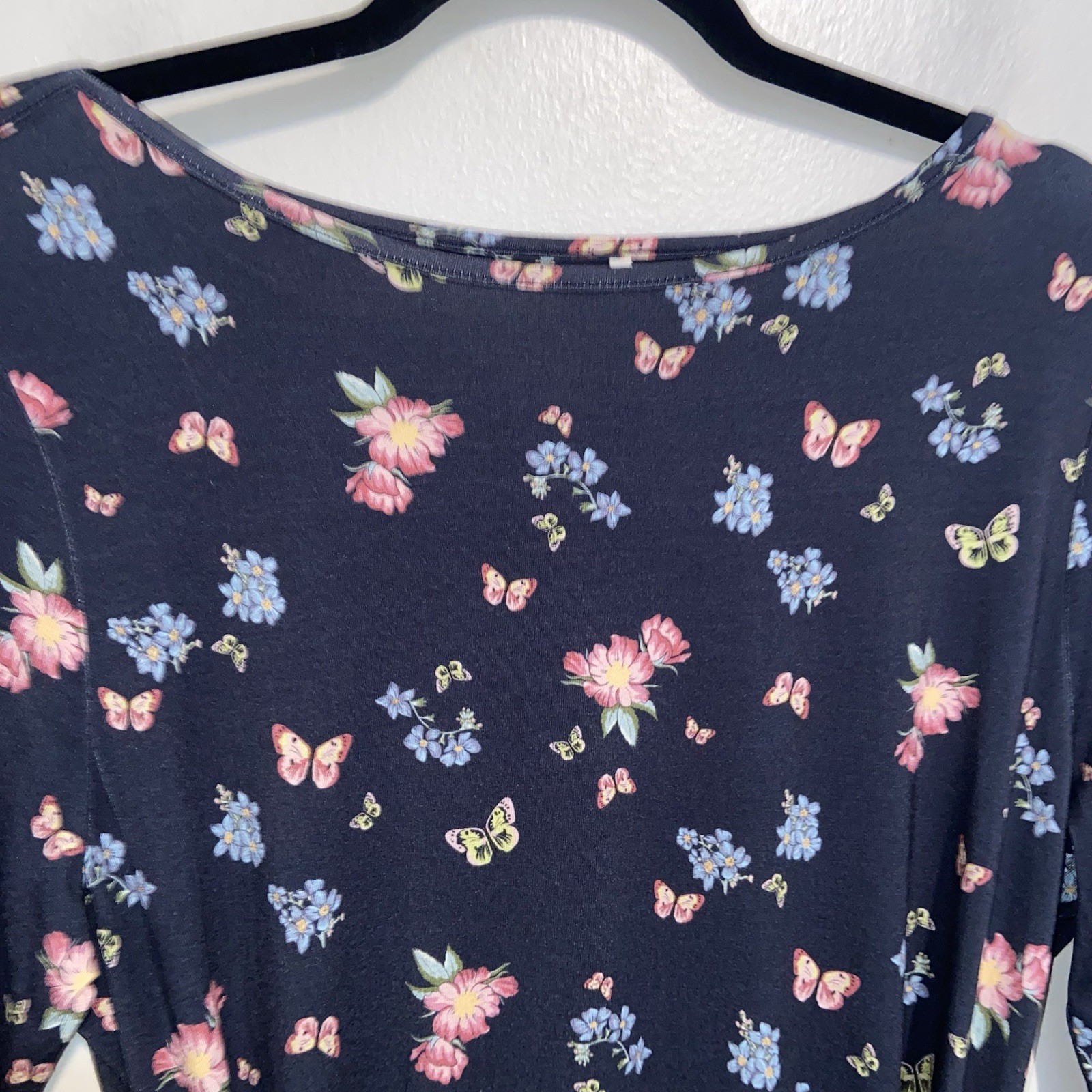Barbour Dress Womens Size 6 USA Marlowe Floral Navy Preppy Coastal Butterfly