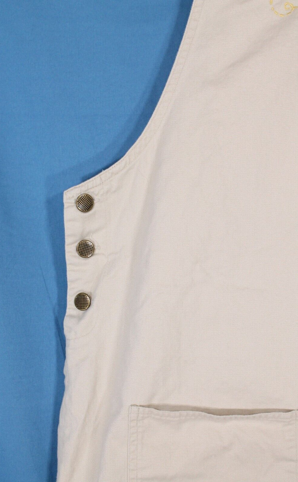 VTG SOUTHERN EXPRESSIONS Khaki Overall Jumper Dress Shift SLEEVELESS Pockets 2X