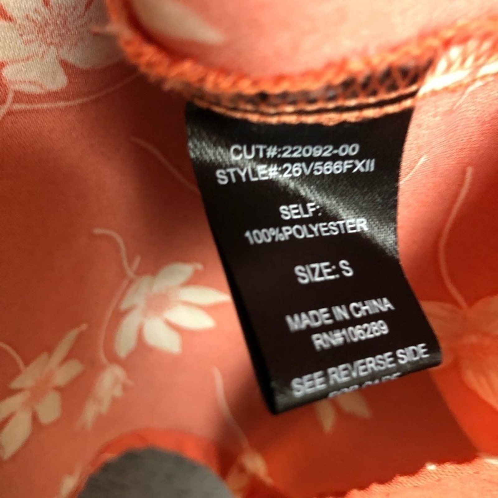 Trixx Small orange floral peasant type dress pull over buttons on front