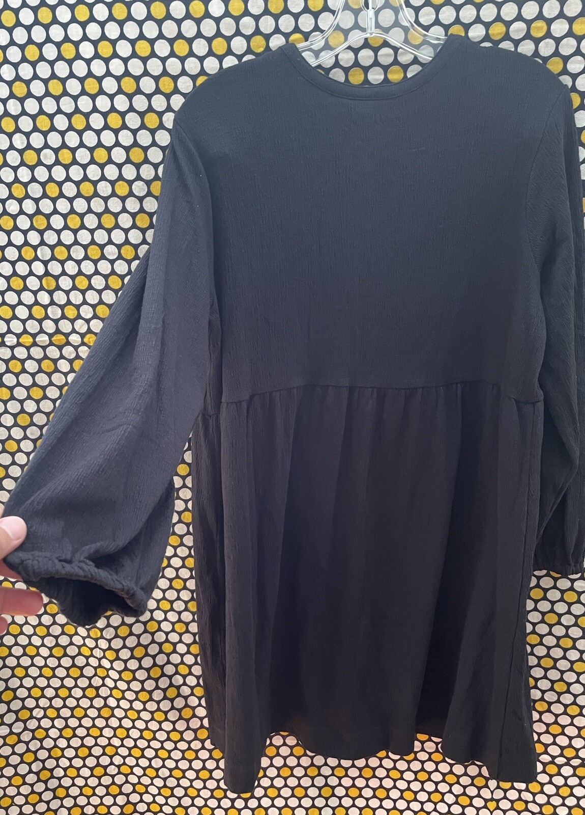 Richer Poorer Womens Black Size M Cloud Button Up Long Sleeve Shirt Dress Frock