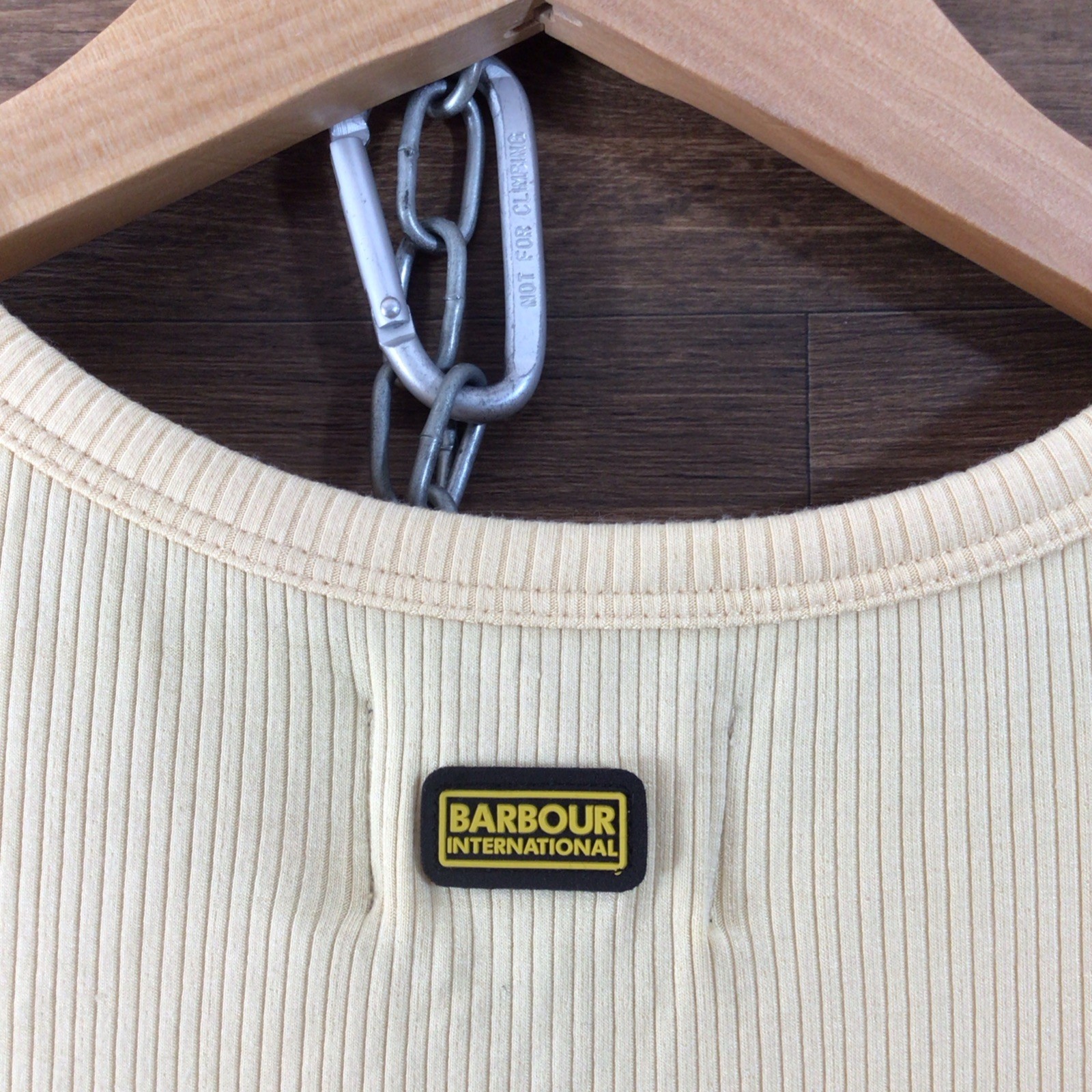 Barbour Int’l Soft Yellow “Lorimer” Ribbed Jersey Midi Dress Size 14 BNWT. Read.