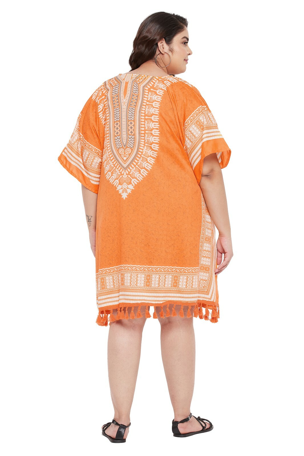 V-Neck Plus Size Night dress Tunic Kaftan Kimono Sleeves Beach Summer Sundress