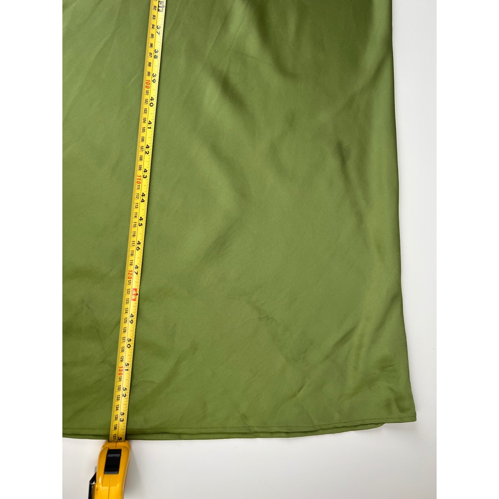 Abercrombie & Fitch Satin Slip Maxi Dress S Olive Open Cowl Back Wedding Guest