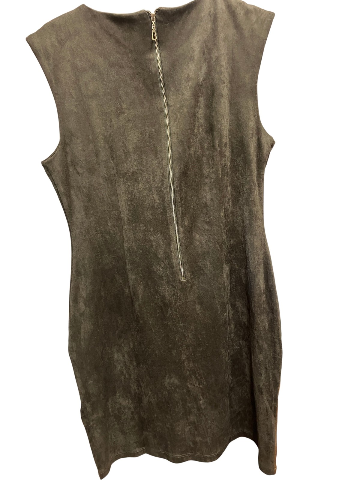 Izabel London Shift Dress Khaki Zigzag Pattern Sleeveless – Size 12 – NEW