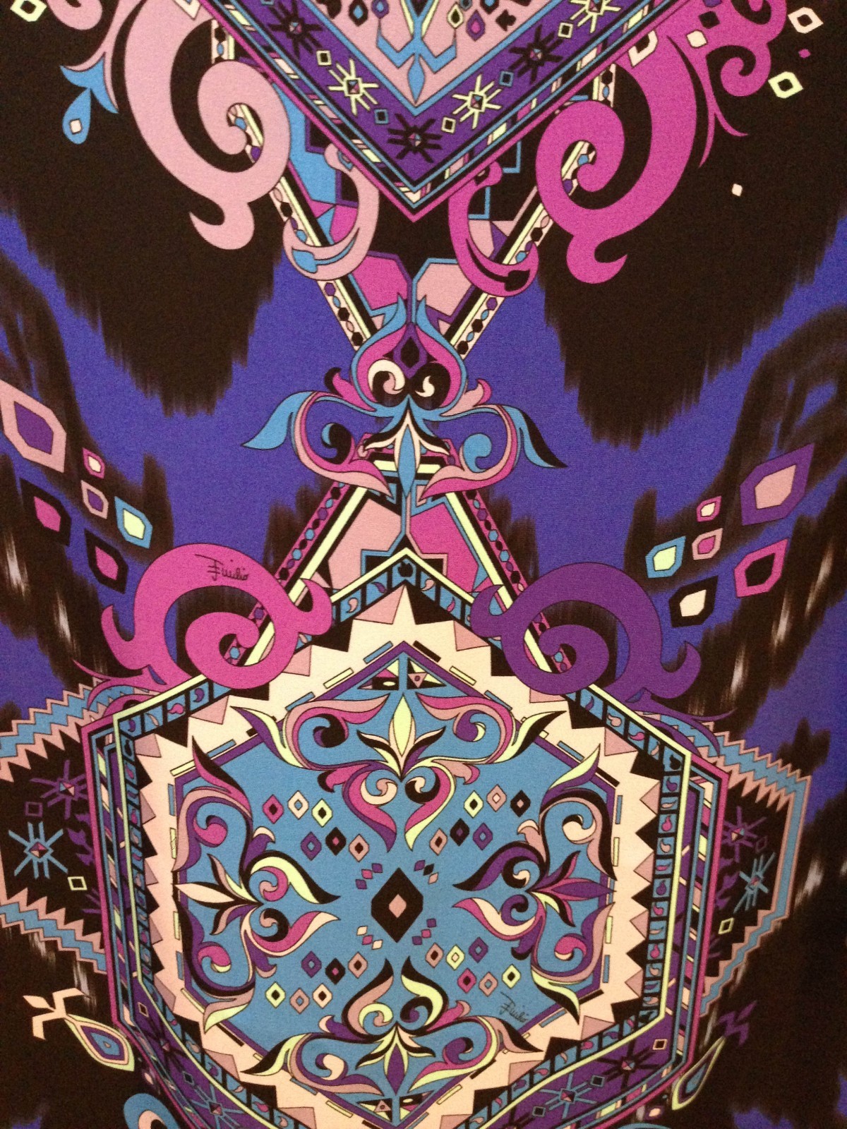 NWT $3800+ Auth Pucci gown blue purple pink mint black long sleeves IT 40 US 4