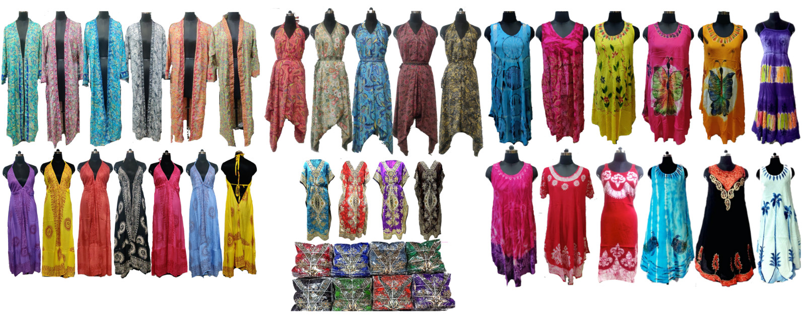 Deal Lot 50pc Indian Hippie Tie Dye Backless Sundress Gypsy Indian Beach Wear