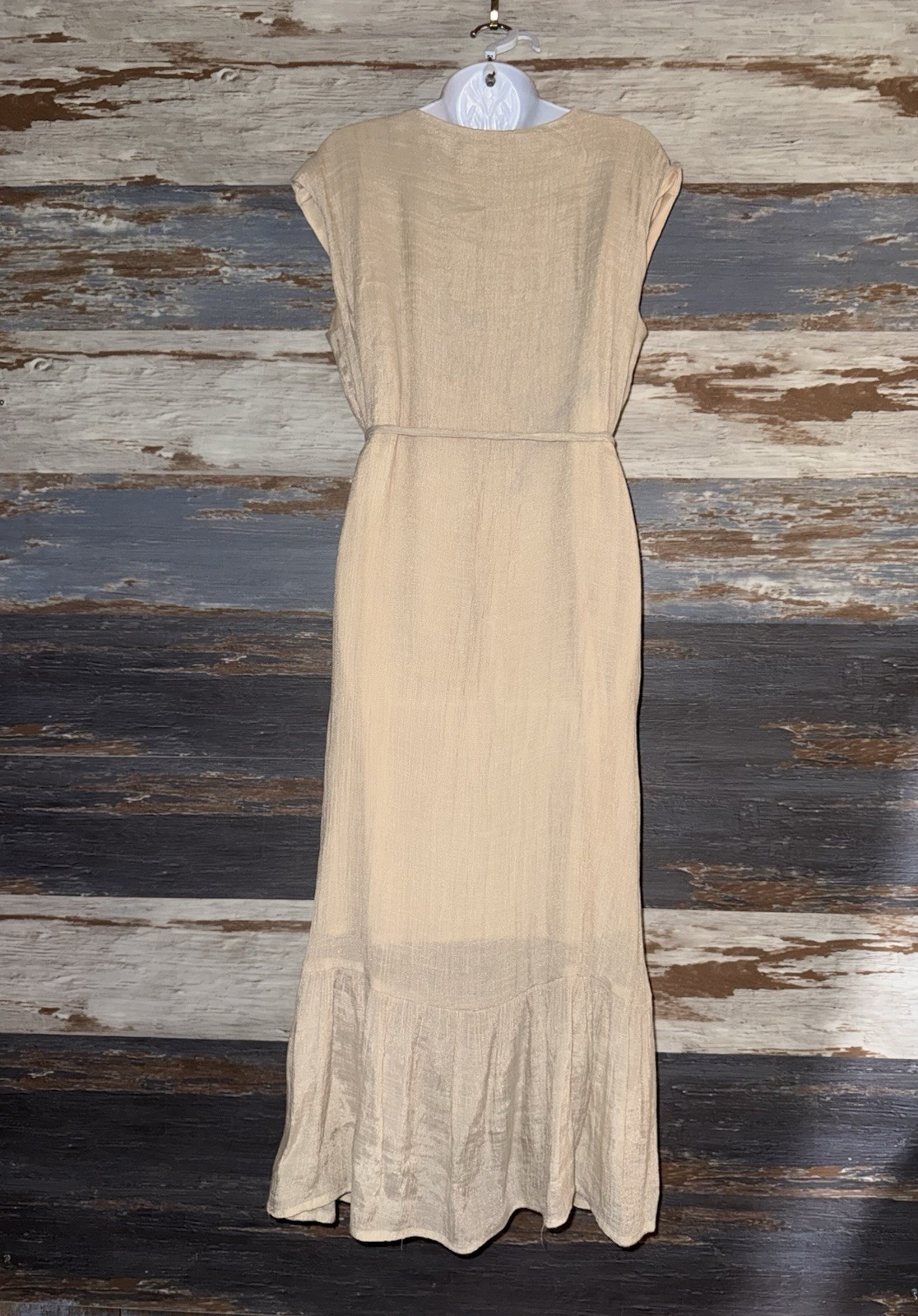 Indigo Rose Tan Beige Button Front Dress Size XL Summer Vacation Boho