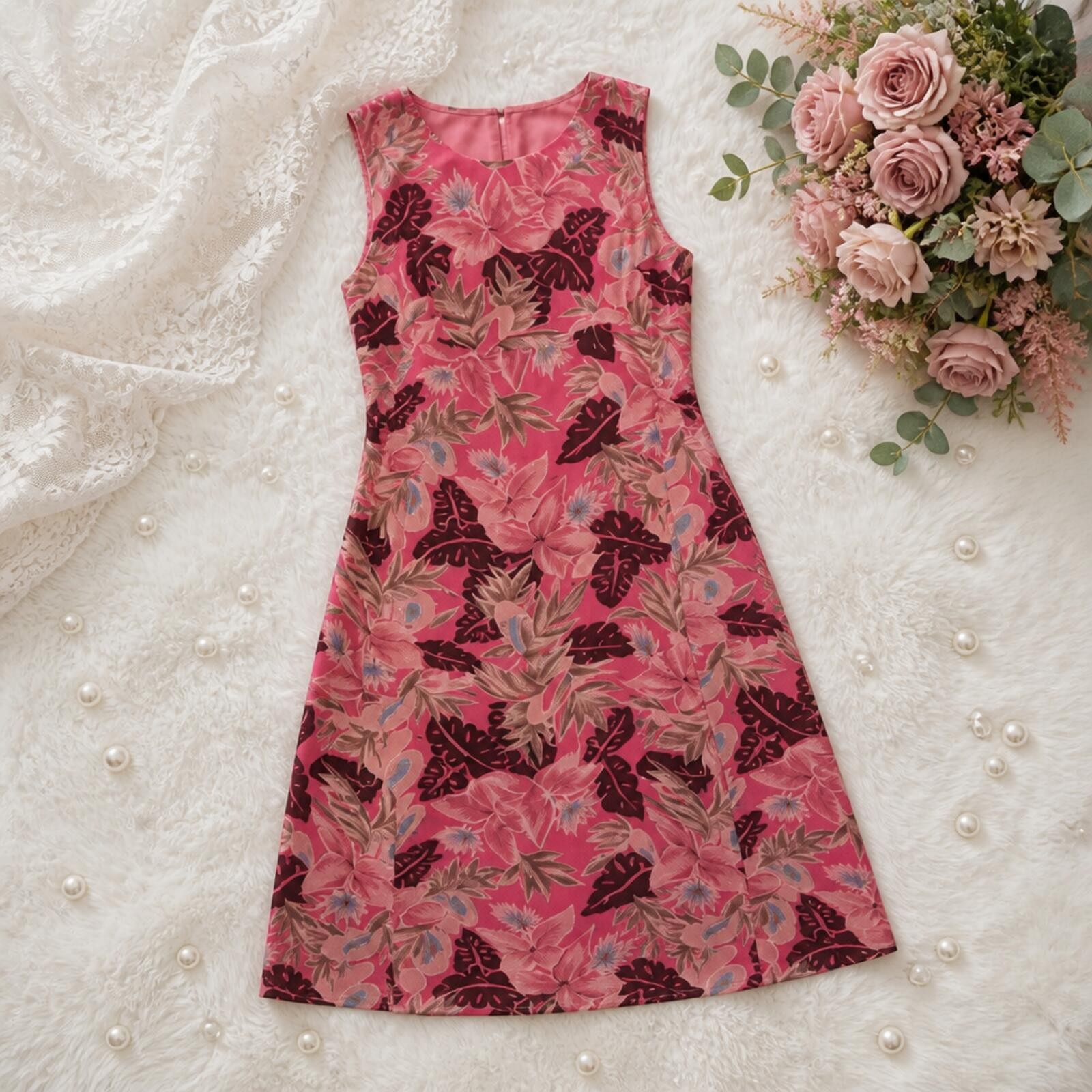 Sag Harbor Reversible Floral Pink Multicolor Dress