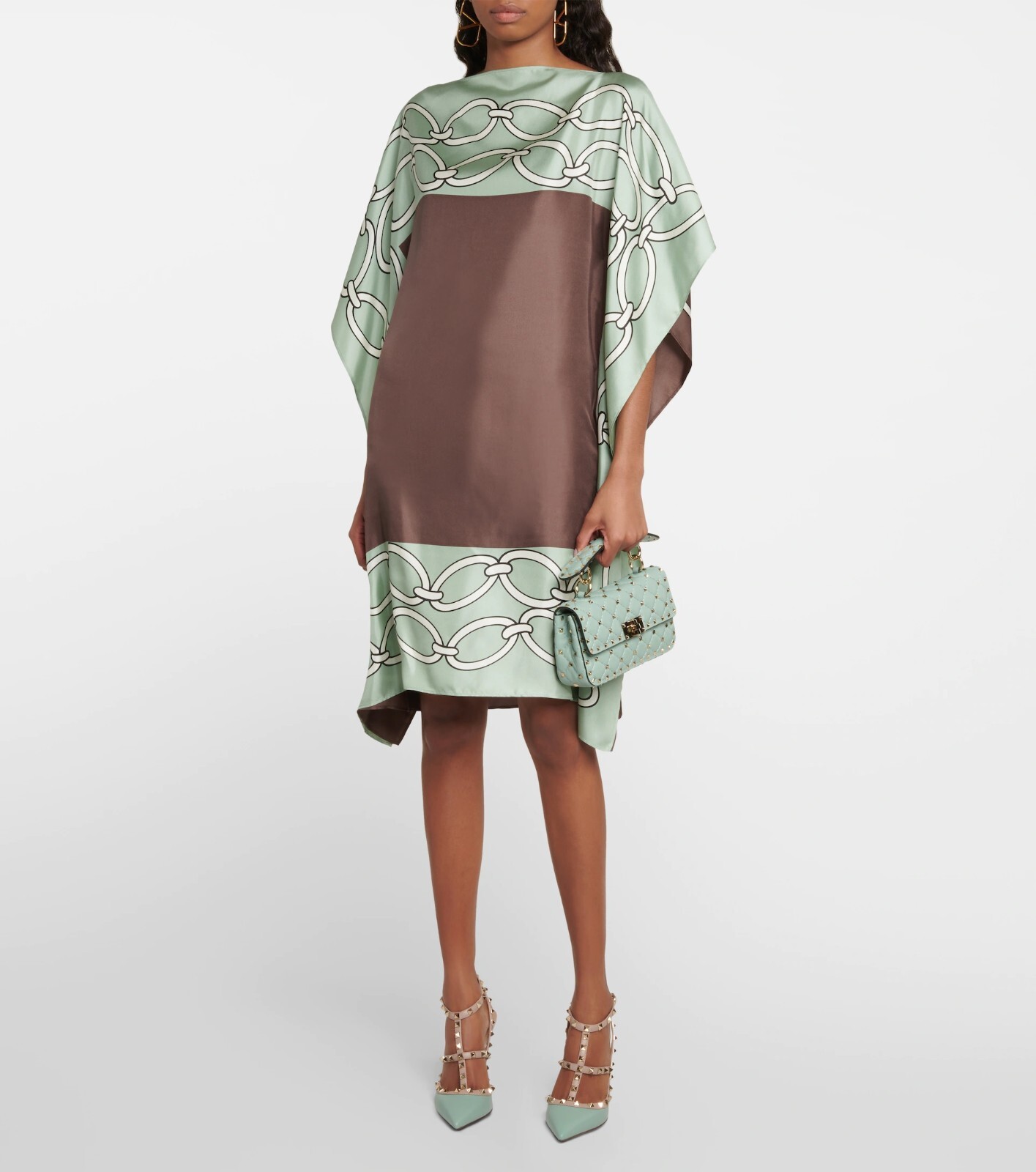 Printed Kaftan For Women, Soft Satin Silk Caftan, Short Kaftan, J5822
