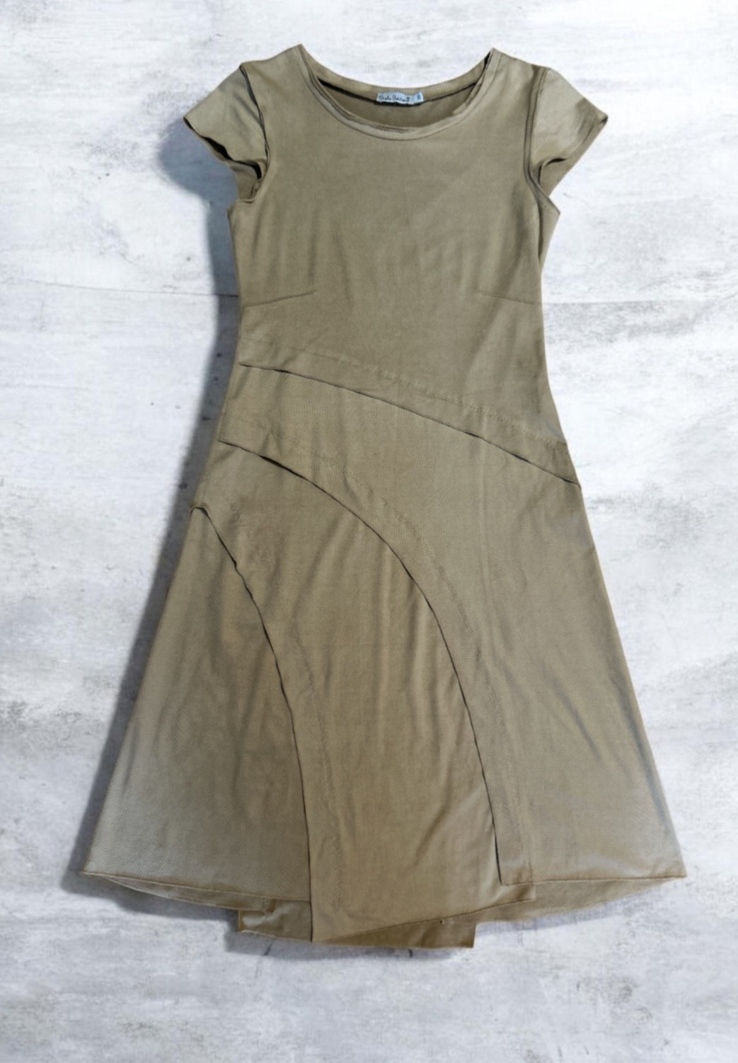 Made In Bulgaria Stella Belcheva Dress Sz 38 Tan
