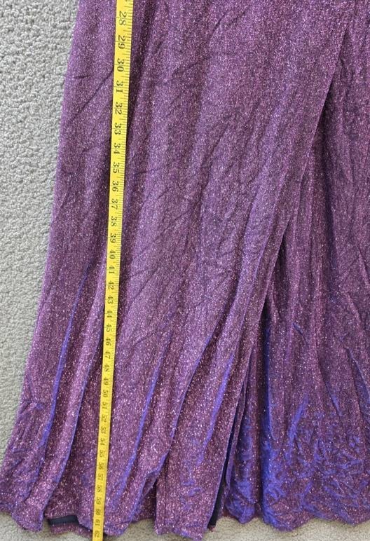 City Studios Square-Neck Sleeveless Glitter Formal Gown Junior’s 14W Grape