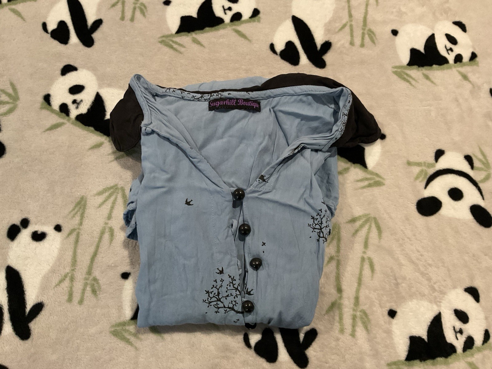 Sugarhill Boutique Blue Dress Tree Horse Design