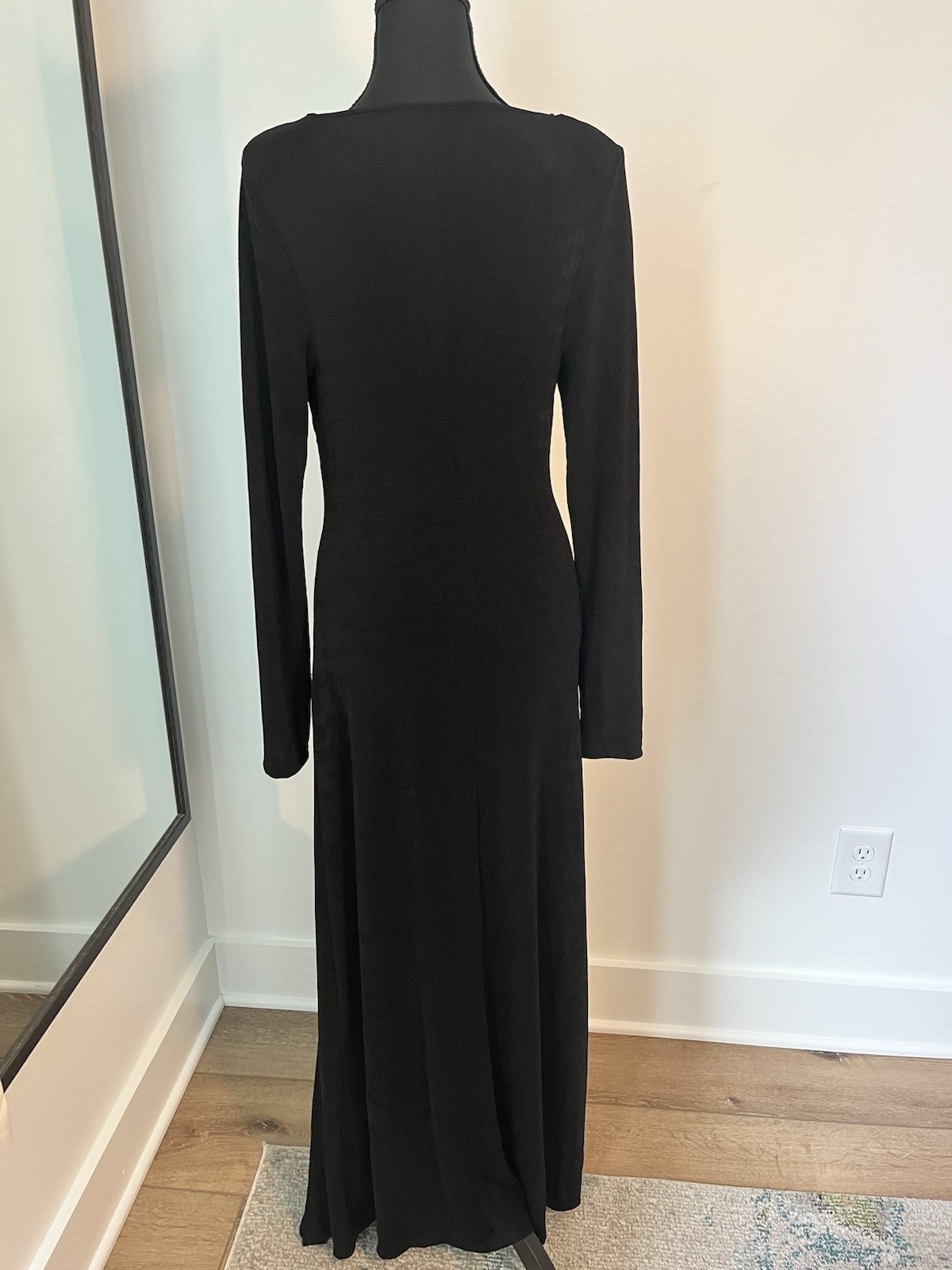 High Stretch, Elegant, Midi, Long Sleeve Black Dress Shein Sz L