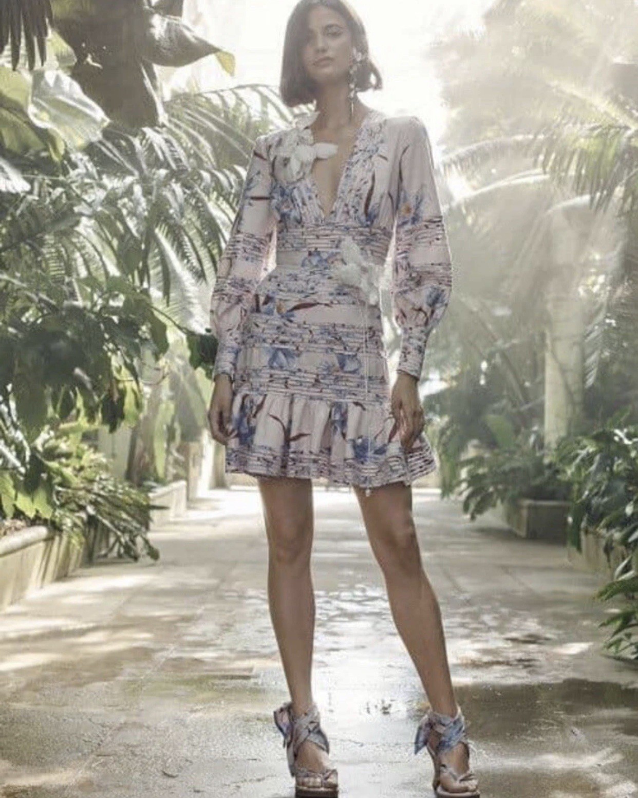 Zimmermann Corsage Linen Mini Dress Sz 0 Runaway