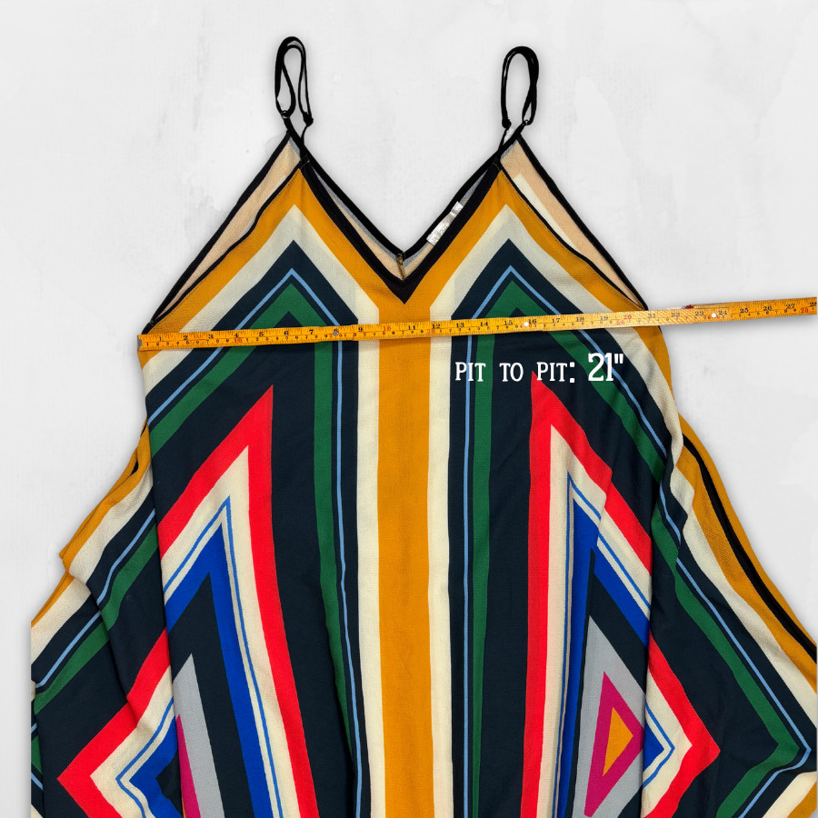 Jealous Tomato Dress Womens M Geometric Print Handkerchief Hem Boho Vacation