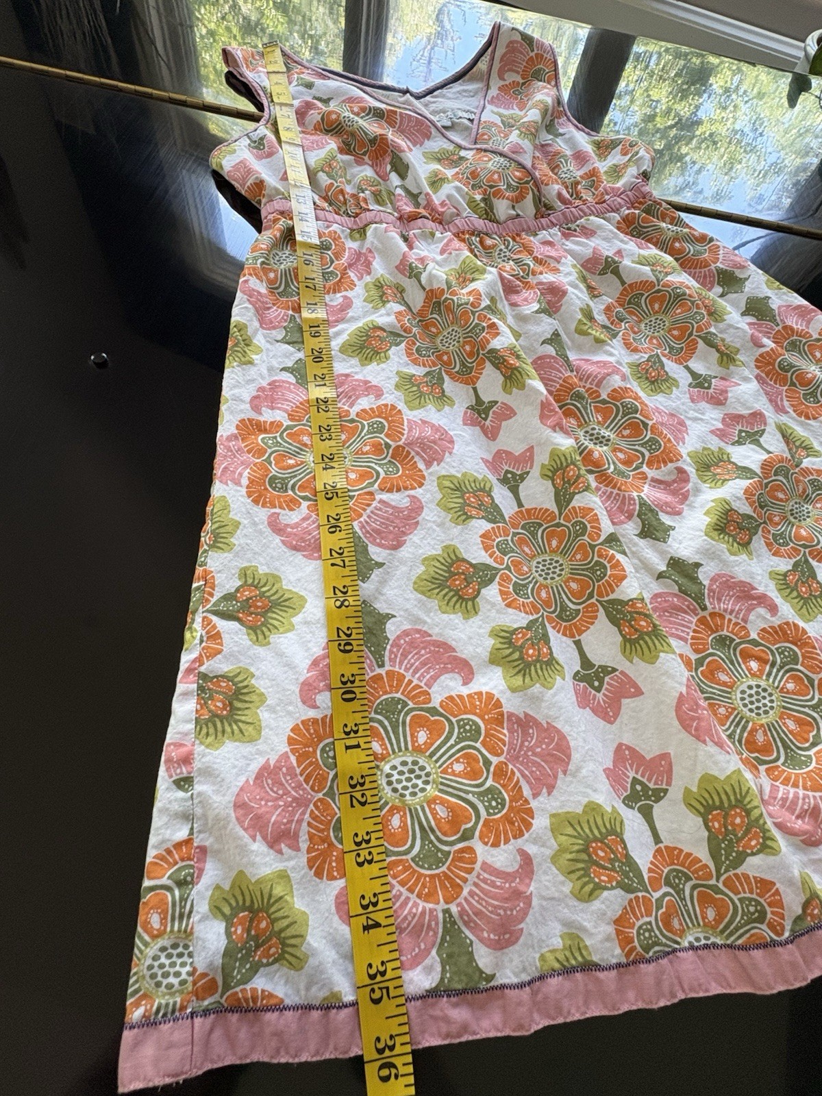 Boden Sleeveless Sundress Pink/Orange Floral Empire Waist Lined UK18 / US14