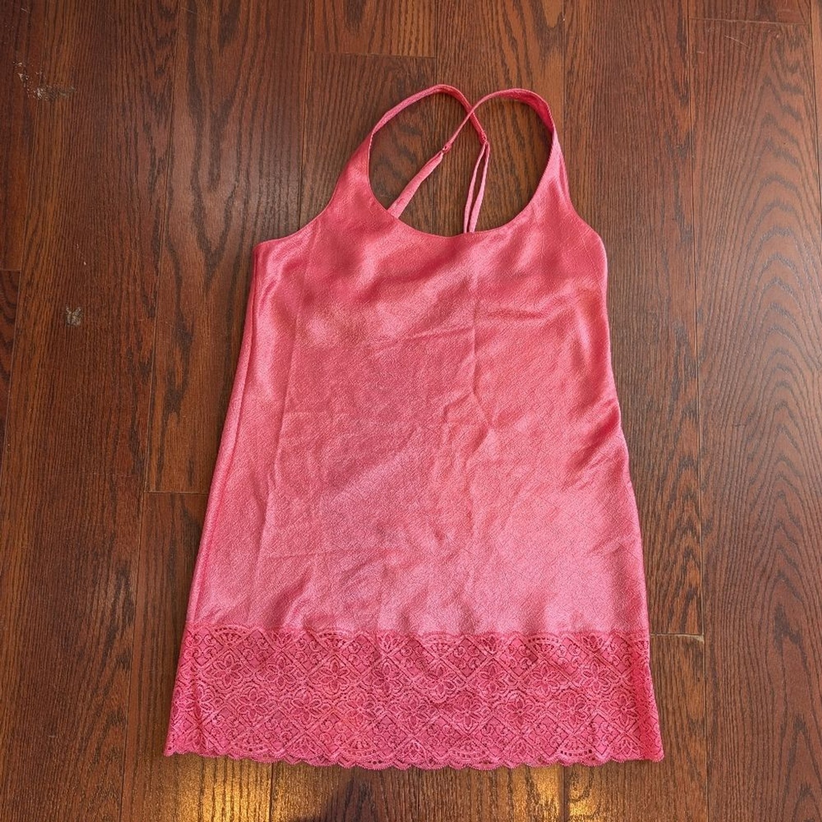 Victoria’s Secret Women’s Pink Lace Hem S Lingerie Slip Dress Barbie Y2K