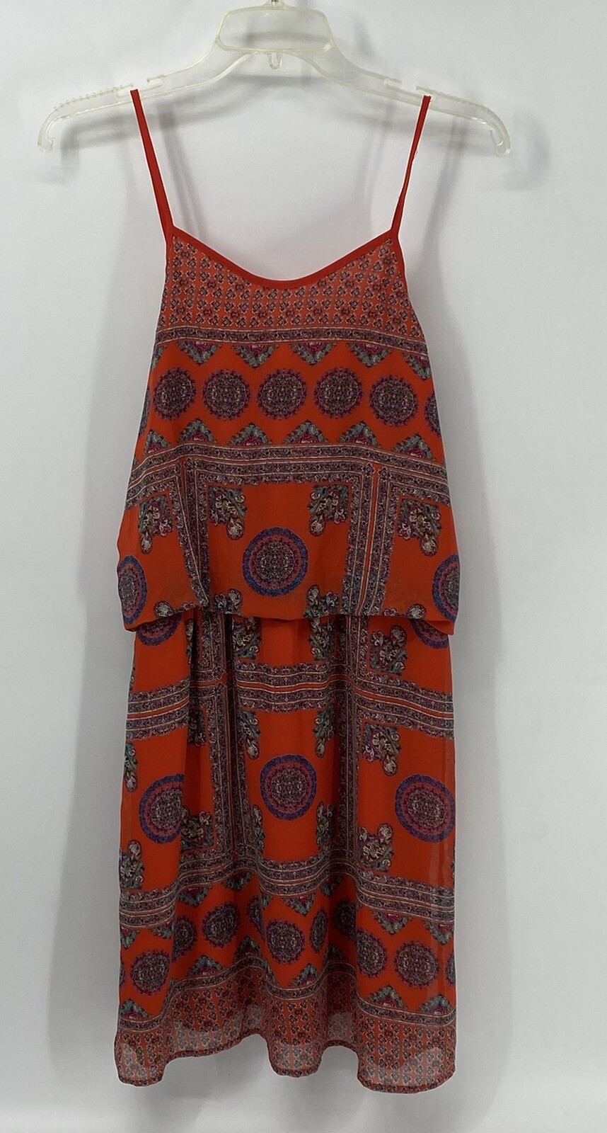 Pixley Mavis Print Mini Summer Red Adj Strap Lined Dress Medium NWT