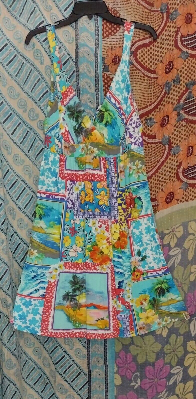 Women’s Jams World Island Magic Sundress Cross Over Deep V-neck M 34B EUC
