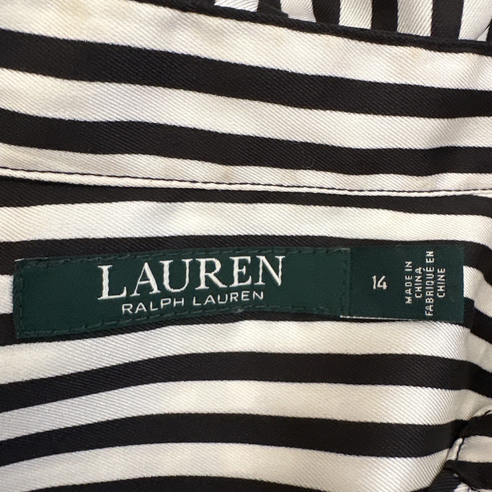 Lauren by Ralph Lauren Striped Bicolor Shirt Dress. Sz 14. See pics.