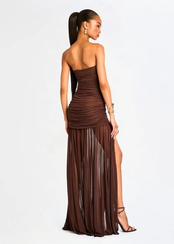 retrofete Adele Dress in Dark Chocolate Medium New Womens Long Maxi Gown