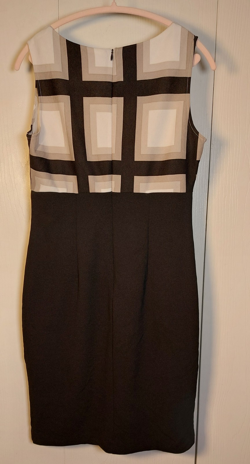 Danny and Nicole Bodycon Colorblock Dress Size 12 Sleeveless Pencil Stretch Knee