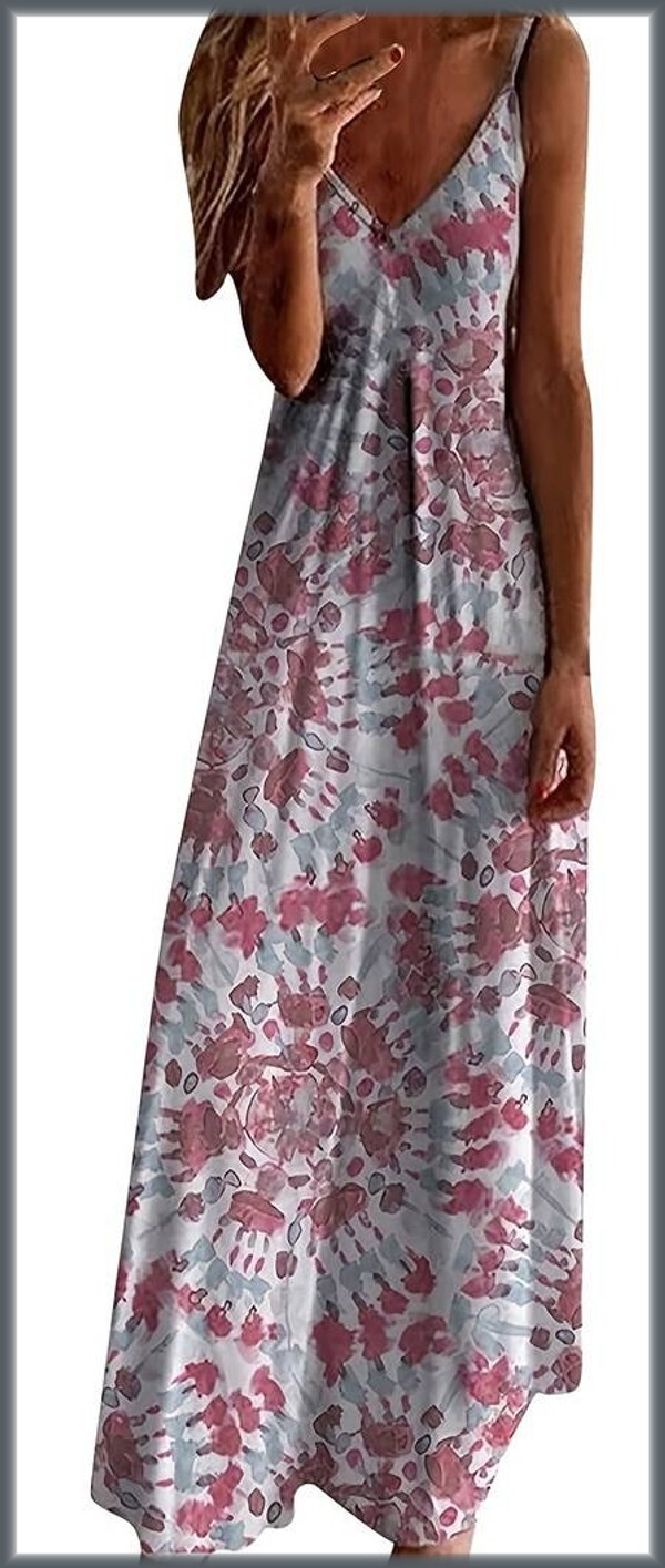 NEW Womens Tie Dye Multi Color Floral Long Summer Maxi Sundress S M L XL 2XL