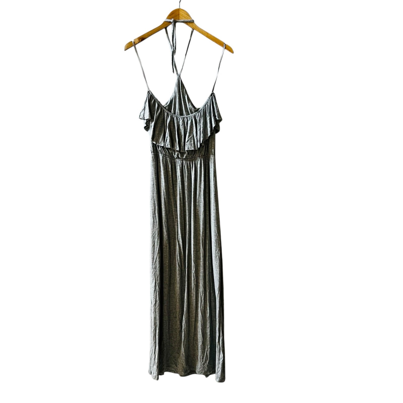 Velvet Torch Grey Halter Jersey Maxi Dress Dress Size L Large NWT
