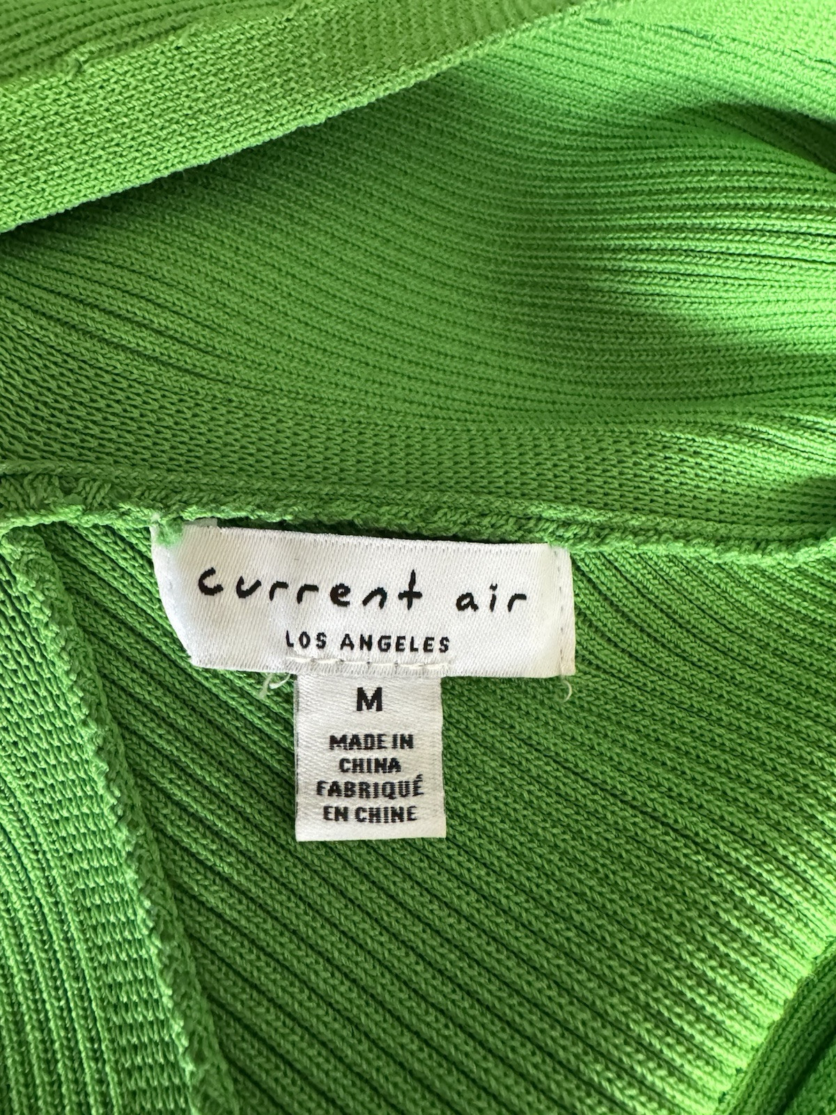CURRENT AIR Green Apple Goddess Fringed Knit Halter Dress Sz M