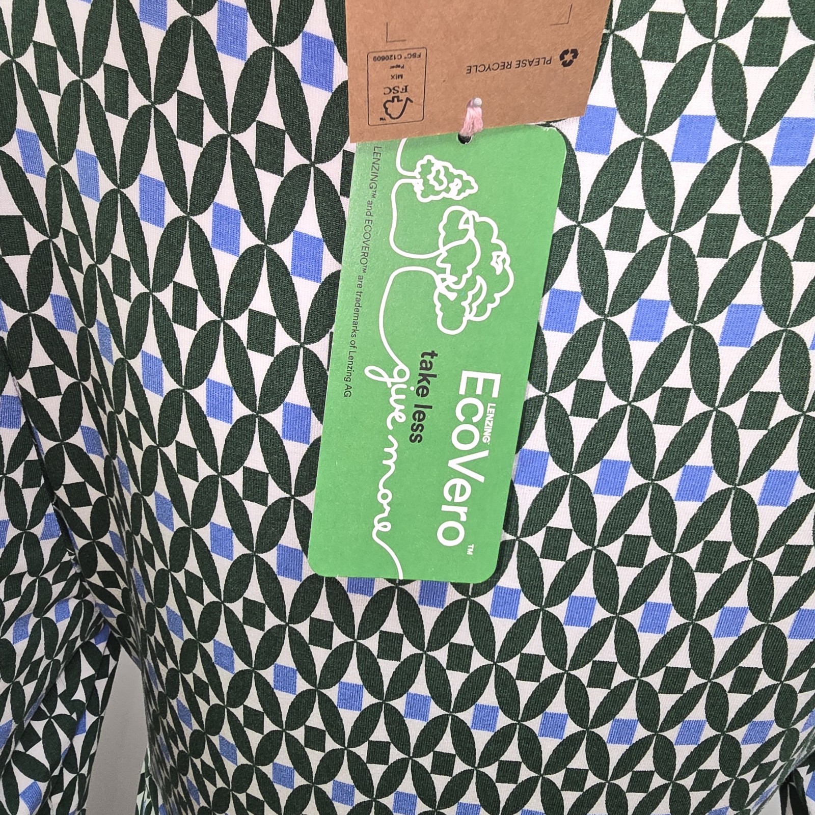 Boden Amelie Jersey Knit Printed Dress Size 16/18R UK20 Pockets Stretch L/S NWT