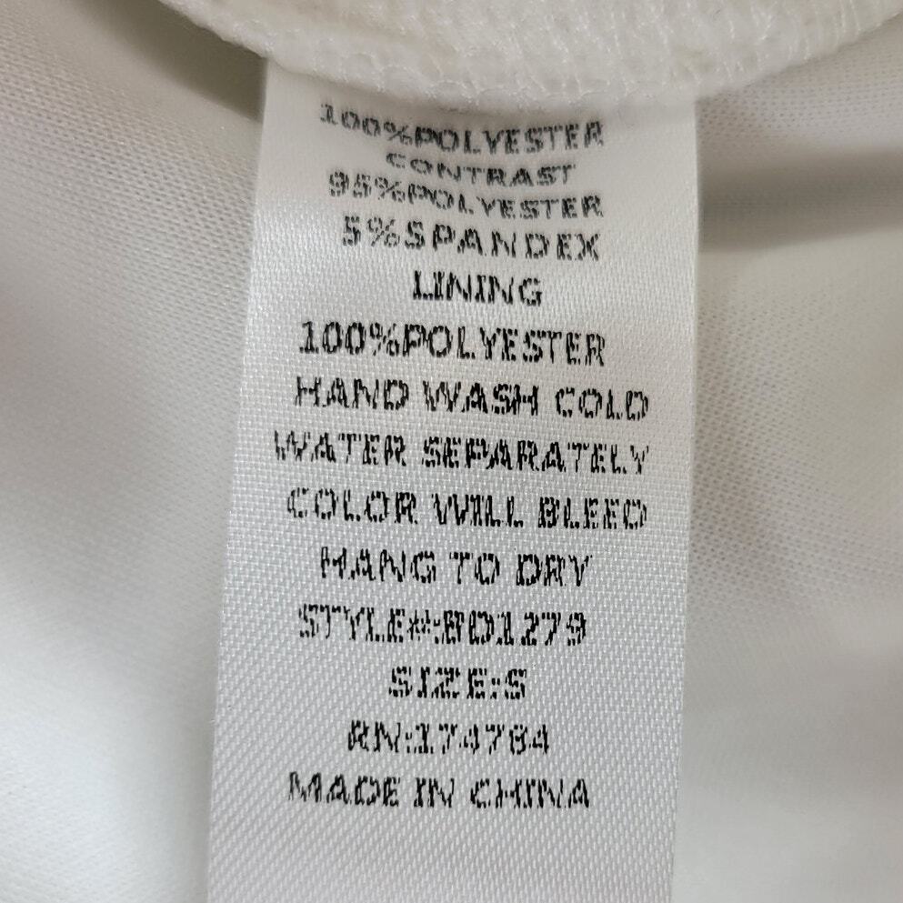 Blithe LA Nylon Mesh Dress Womens S White Sheer Lined V Neck Banded Prom New