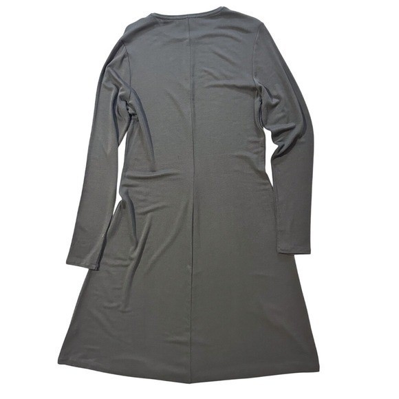 Vince Soft Draped Olive Long-Sleeve Midi Dress Rayon-blend Stretch Soft – Medium