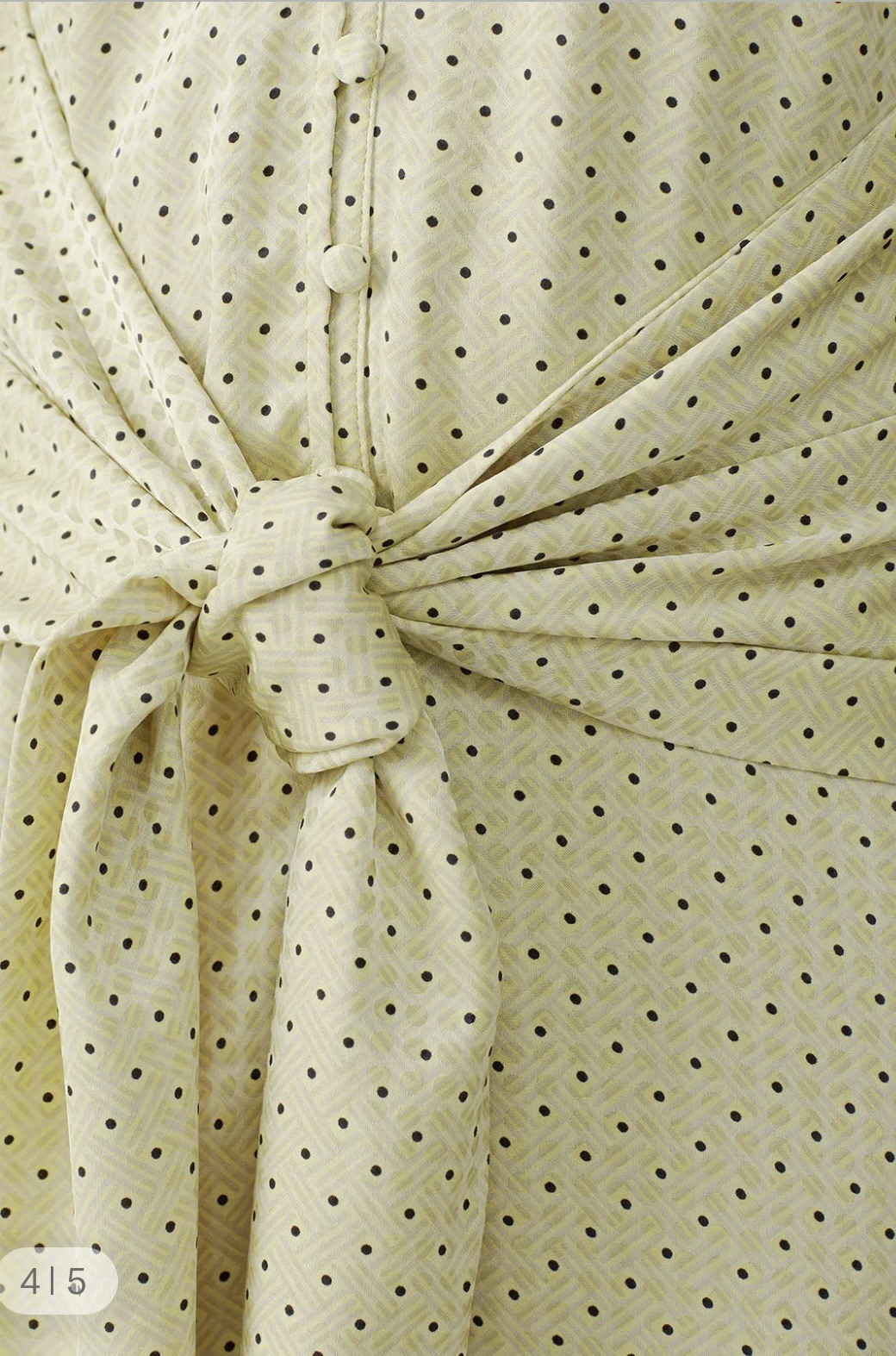 ANTHROPOLOGIE X LOVE, WHIT CITRON DOT TIE WAIST MIDI DRESS