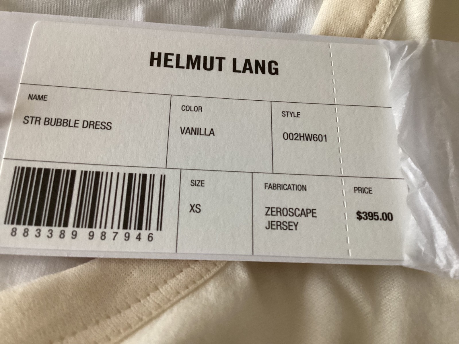 NWT Helmut Lang Bubble Hem Cotton Dress X-Small, $395