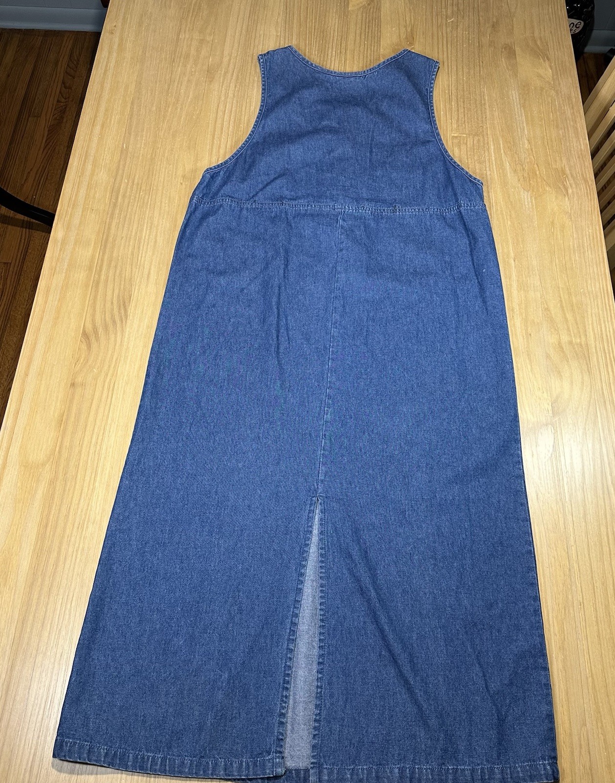 Premier International Embroidered Denim Jumper Dress MED Maxi Cottagecore