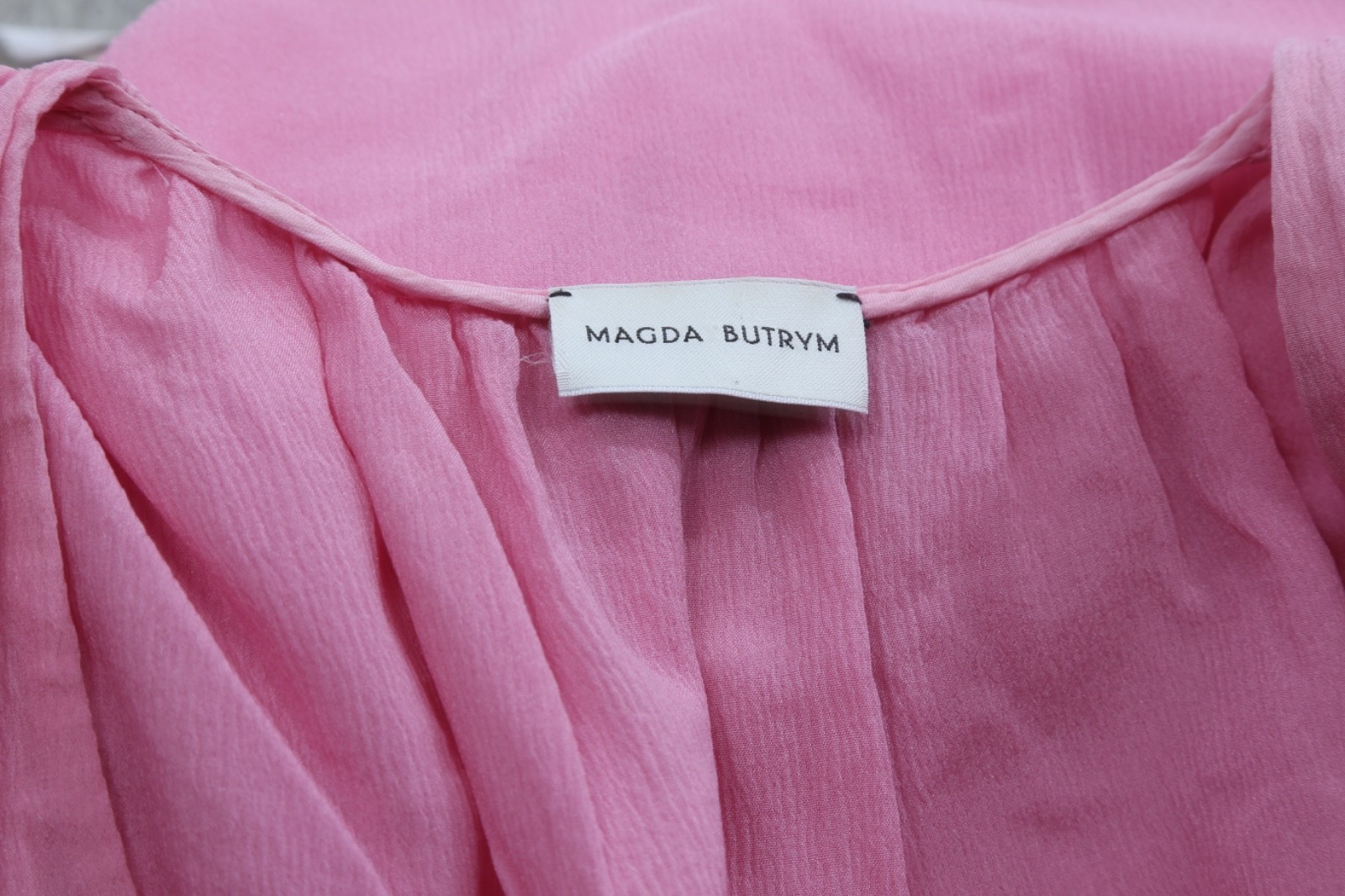 Magda Butrym Pink Ruched Long Sleeve Mini Dress Cocktail Party Going Out 36