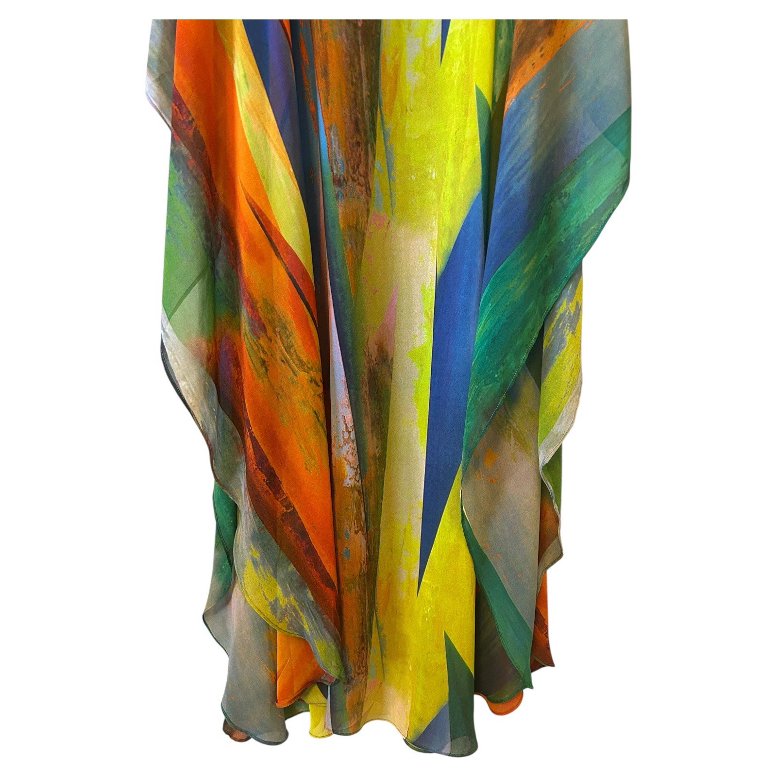 RADZOLI Multicolor Abstract Boho Arty Tank Maxi Dress Medium Built-In Blk Tank