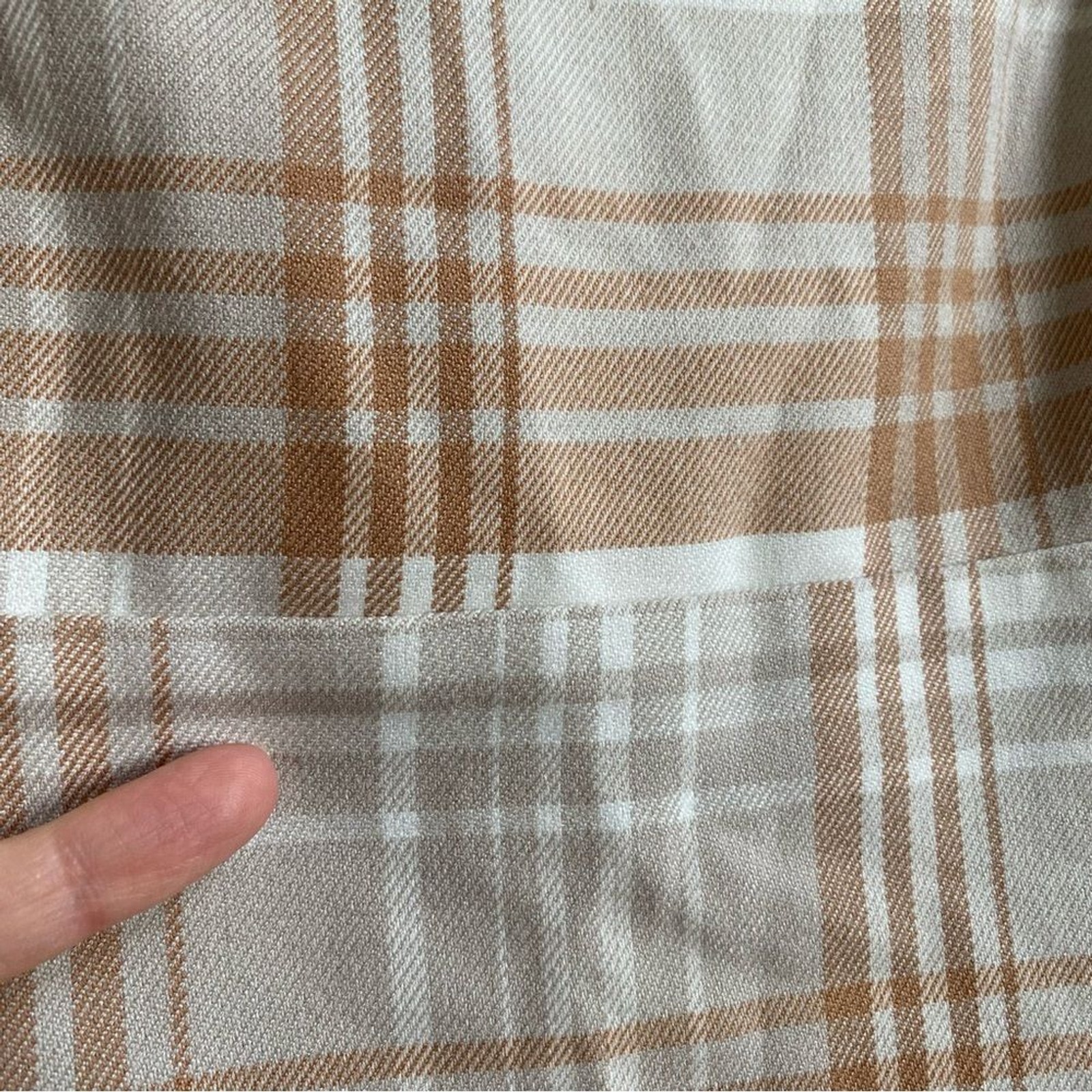 NWT Aeropostale Cream Tan Plaid Y2K Mini Dress Size Small